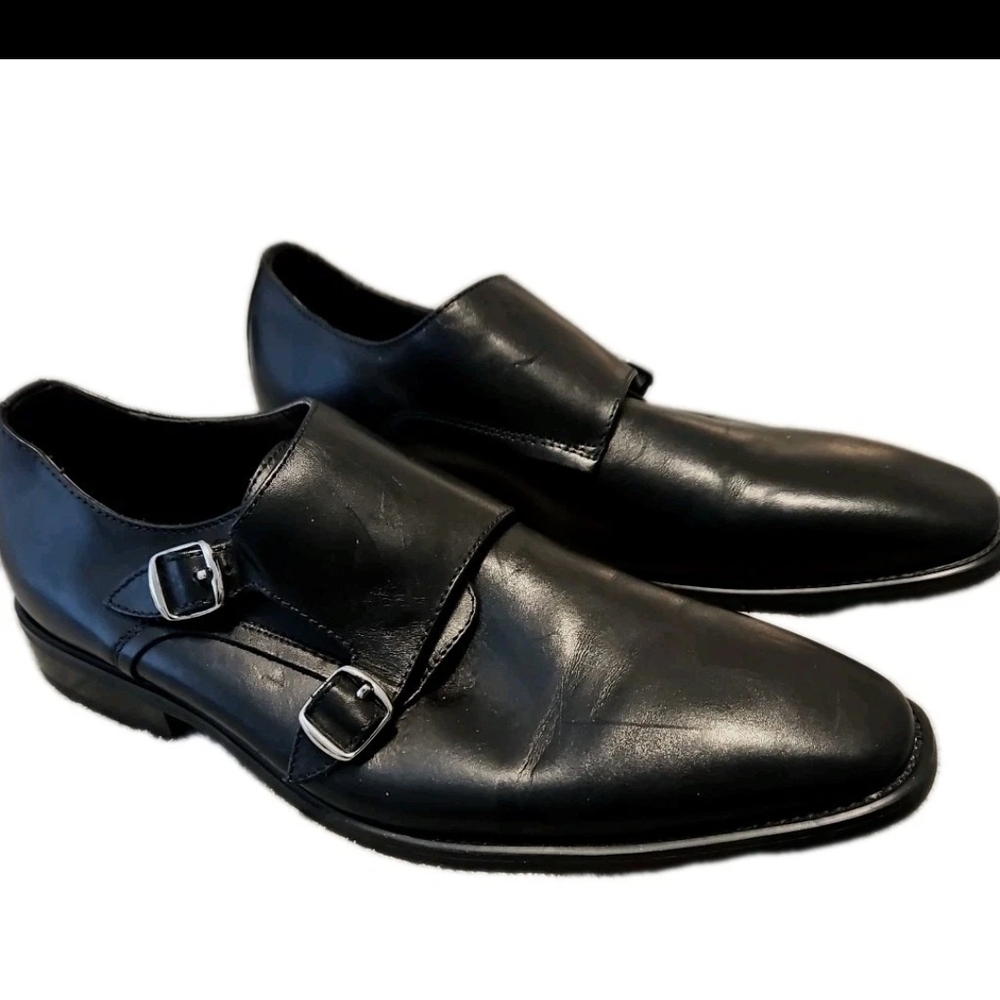 La Milano Men’s 11 Black Leather Dress Shoes Streetcore Retro Y2K Cottage[3D